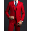 Men's Fashionable Gentleman Business British Style Solid Color Banquet Host Casual Wedding Suit (Blazer + Vest + Trousers)
