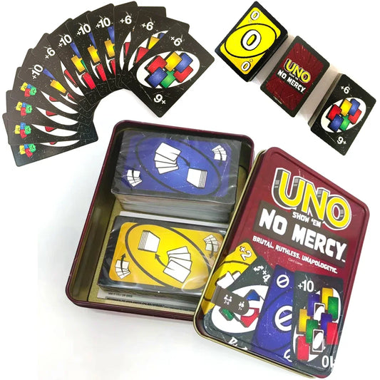 Nuevo juego de cartas UNO NO MERCY para combinar, Minecraft Dragon Ball Z, multijugador, juego de mesa para fiestas familiares, divertido, amigos, entretenimiento, póker