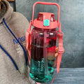 2000ml High Quality Sport Water Bottle With Straw Gym Fitness Outdoor Camping Cycling Hiking Drinking Plastic Bottles With Strap