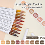 9pcs/Box MIX Color Acrylic Markers Set Kids Gift Art Rock Painting Pens Graffiti For Stone Glass Book Shoes DIY Craft Supplies