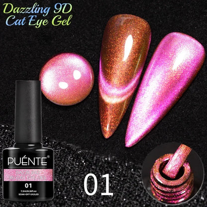 7.5ML Super Shiny Ruby Red Cat Magnetic Gel Nail Polish Wine Red Cat Eye Gel Soak Off Semi-Permanent Nail Varnish For Manicure