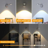 USB Rechargeable Intelligent Human Sensing Wireless Wall Light Dimmable Led Spotlight for Lighting Paintings Pictures Spotlights
