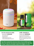 300ml Aromatherapy Diffuser Humidifier Air Purifier Car Home Use Seven-color Light Aromatherapy Essential Oil