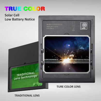 Welding Mask 1/1/1/1 Auto Darkening Welding Helmet 100x97mm Large View TRUE Color 4 Sensors for MIG MAG MMA Welder Machine
