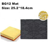 Molde de silicona suizo para tartas, molde para troncos de Navidad, molde grande para buche, tapete para fondant, moldes para impresión de encaje 