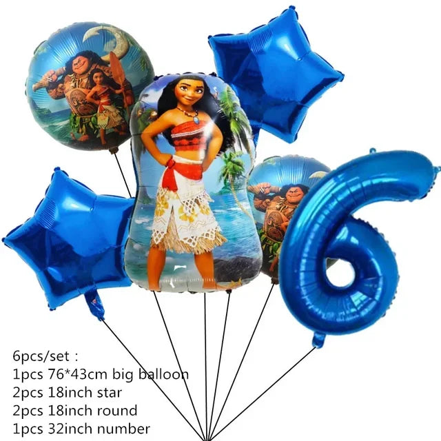 Talheres descartáveis de Tema Moana para Crianças, Copo e Prato, Suprimentos de Decoração para Meninas, Festa de Casamento, Aniversário, Novo