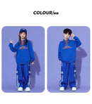 Boys Hip Hop Pullover Street Dance Cargo Pants Girls High Collar Sweatshirt Outfits Kids Jazz Sport Clothes Set Child Streetwear