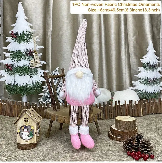 Boneca do Gnome sem rosto do Natal, decorações do Feliz Natal para a casa, ornamento do Natal, ano novo 2024, 2023