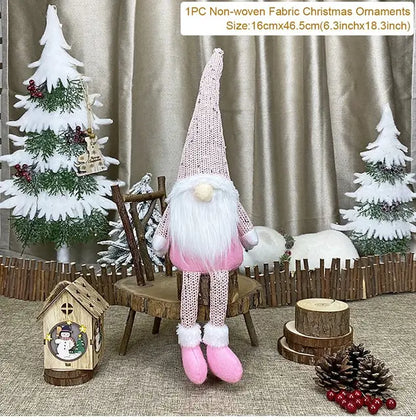 Boneca do Gnome sem rosto do Natal, decorações do Feliz Natal para a casa, ornamento do Natal, ano novo 2024, 2023