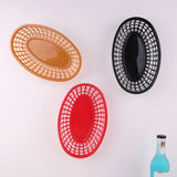 Photo Prop Plastic Food Baskets Reusable Colorful Bread Plate Oval Shape Basket Serving Desktop Decor
