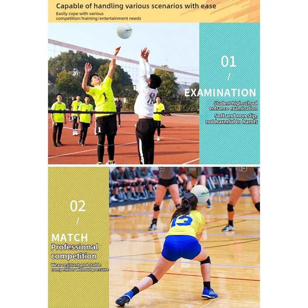 Official Size 5 Volleyball, Soft Indoor Outdoor Volleyball For Game Gym Training Beach Play, Volleyballs For Beginner, Teenager