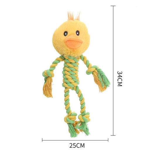 Pet Dog Squeaky Toy For Small Medium Dogs Soft Plush Chew Stuffed Animal Shape Bite Resistant Dog Cotton Rope Toys Pets Supplies