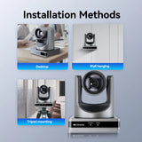 Retekess TC202 PTZ Conference Camera Double Zoom Lens USB3.0 HDMI 1080P/60FPS for Video Business Meeting Live Streaming Church