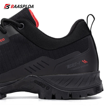 Baasploa Men's Anti-Skid and Wear-Resistant Hiking Travel Shoes Fashion Waterproof Outdoor Sneaker Comfortable Male Sport Shoes