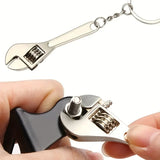 1pc Creative Tool Adjustable Wrench Spanner Key Chain, Metal Keychain For Men
