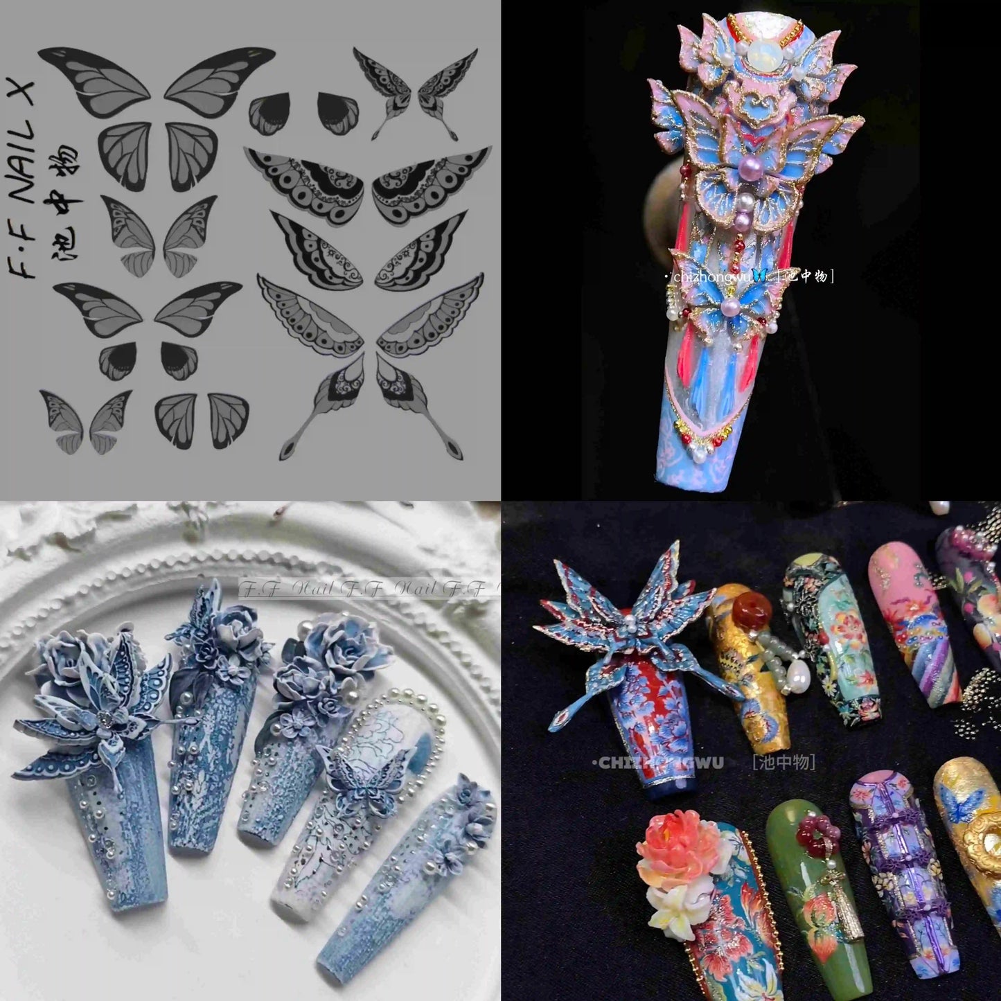 1pc  Snake Flamingo Jellyfish Dragon Dtream 3D Acrylic Mold  Nail Art DIY  Silicone  Nail Art Templates Nails Mold