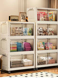 Storage Cabinet Folding Storage Box Home Living Room Toy Cabinet Storage Rack Snack Cabinet Installation-Free Kitchen Storage Cabinet Folding Storage Cabinet Organizer
