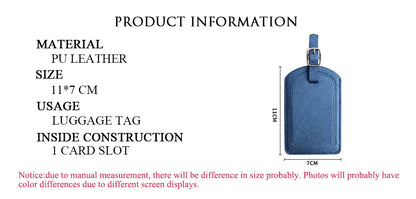 Custom Letters Saffiao PU Leather Luggage Tag Wholesale Personalize Initial Travel Accessories Women Men Suitcase Name Card Tag