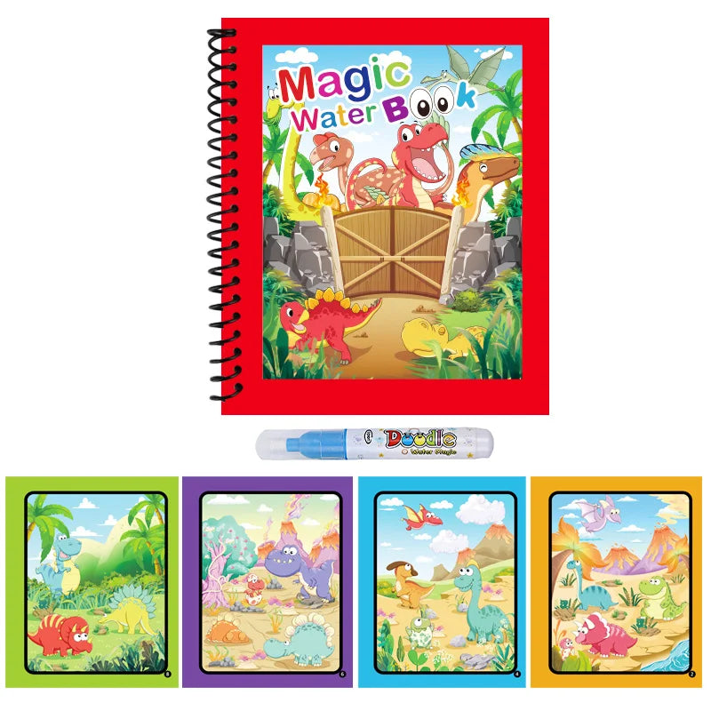 1 Livro de Colorir Infantil com Caneta de Água Recarregável (Livro Mágico de Desenho com Água) – Brinquedo Educativo de Desenho e Aprendizado