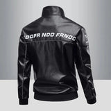 Motorcycle leather jacket, men's leather jacket, contrasting racing jacket, trendy brand seasonal couple style, loose fit
