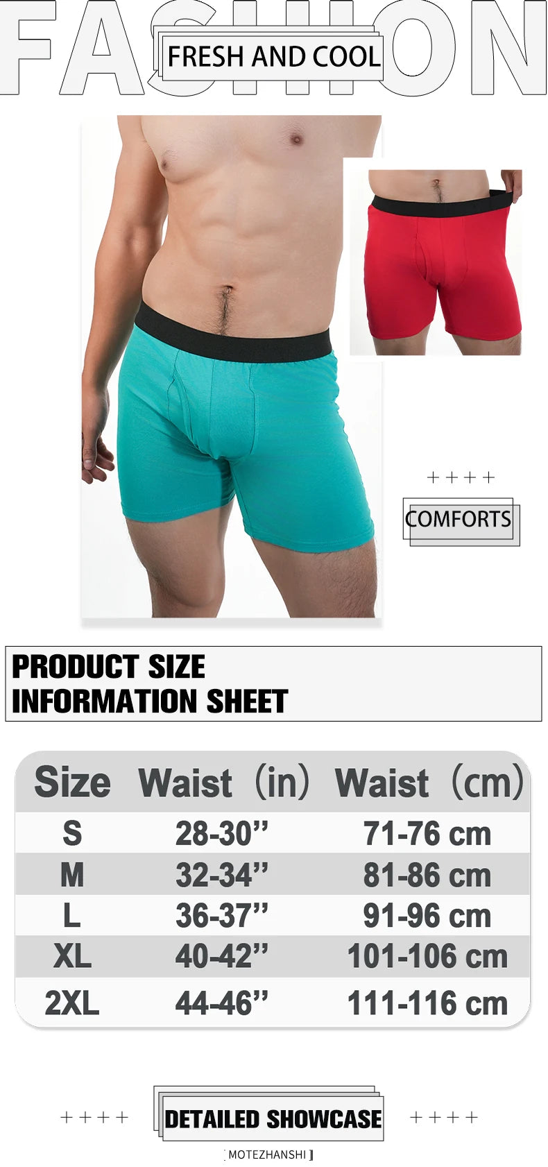 Men Mid-Long Boxer Shorts Sport Underwear Cotton Underpants Sexy Breathable Large Boxershorts Men's Gifts