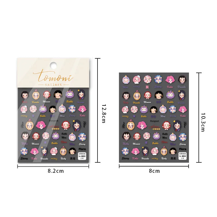 Colorful Sparkling Glass Fragment Spring Wildflowers High Quality Adhesive Flash Nail Stickers Art Decorations Design T-3784