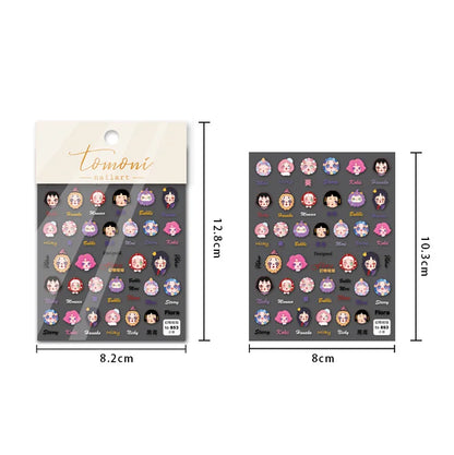 Colorful Sparkling Glass Fragment Spring Wildflowers High Quality Adhesive Flash Nail Stickers Art Decorations Design T-3784