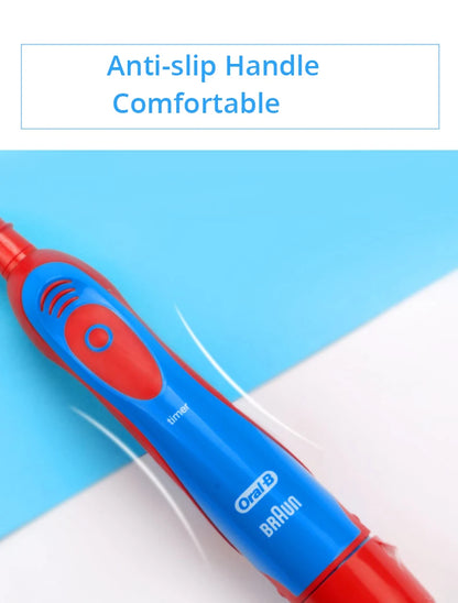 Cepillo de dientes eléctrico Oral-B Kids con cerdas suaves y cabezal reemplazable con temporizador de 2 minutos para niños mayores de 5 años.
