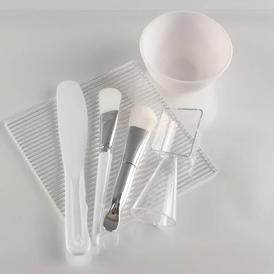 DIY Facial Mask Bowl Brush Set Soft Glue Silicone Home Made Diaphragm Bowl Spa Beauty Makeup Skin Care Tools 3Pcs Set