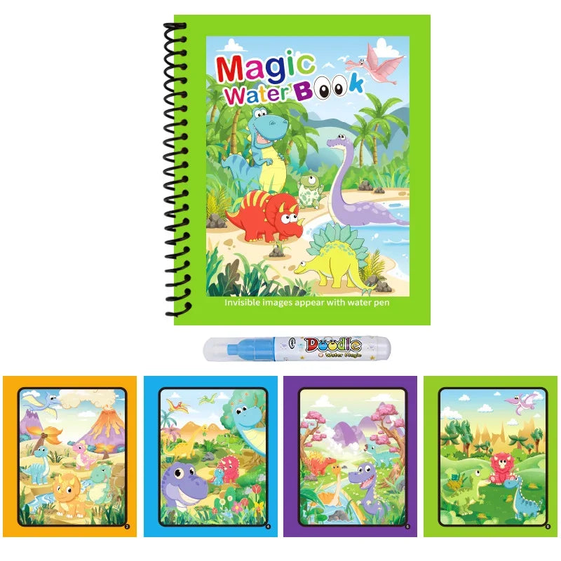 1 Livro de Colorir Infantil com Caneta de Água Recarregável (Livro Mágico de Desenho com Água) – Brinquedo Educativo de Desenho e Aprendizado