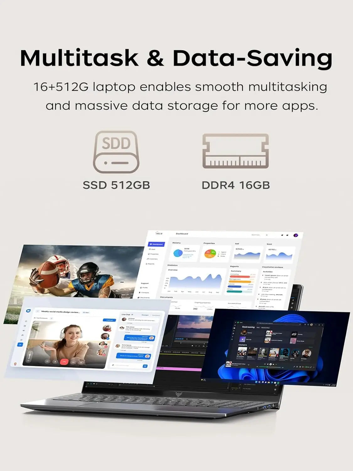 ACEMAGIC Laptop 15.6-inch FHD Laptop AMD Ryzen 5 7430U 16GB RAM 512GB SSD Windows 11 Pro Notebook 180° Flip Computer Wifi6 BT5.2