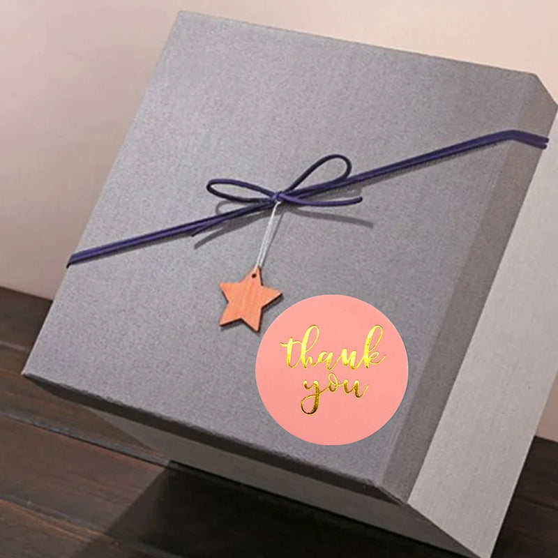 50-500pcs 1inch Blue Thank You Stickers For Envelope Sealing Labels Stationery Supplies Handmade Wedding Gift Decoration Sticker