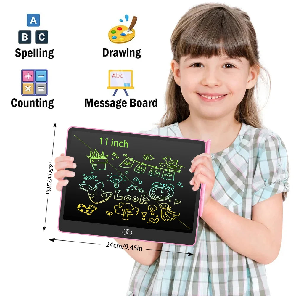 Tablet de Escrita e Desenho LCD (16/13/11 Polegadas) – Brinquedo Educativo para Meninos e Meninas de 3 a 8 Anos