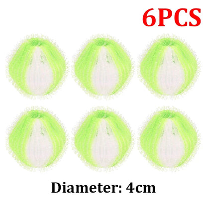 Máquina de lavar roupa bola, filtro do cabelo, pele flutuante, removedor de fiapos, coletor, coleção suja reutilizável, bolas de limpeza, 12 pcs, 6pcs