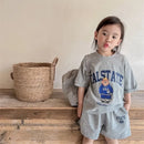 2pcs Summer Baby Clothes Set Children Boy Girl Cartoon Bear T-shirts and Shorts Suit Kid Casual Top Bottom Outfits Tracksuits