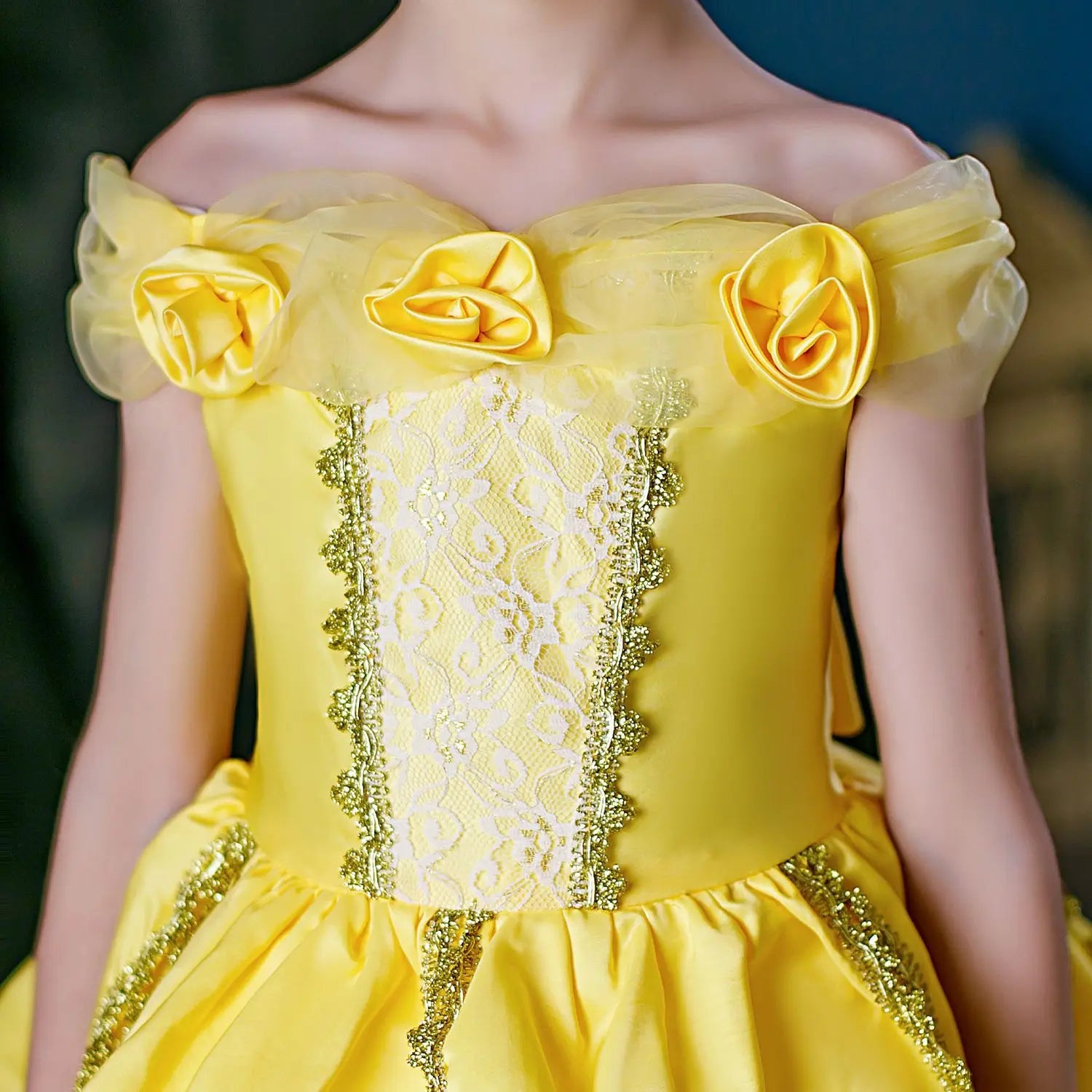 2025 Cosplay Belle Princess Dress Girls Dresses For Beauty and beast Party Clothing Magic stick crown Costume 3-12Y