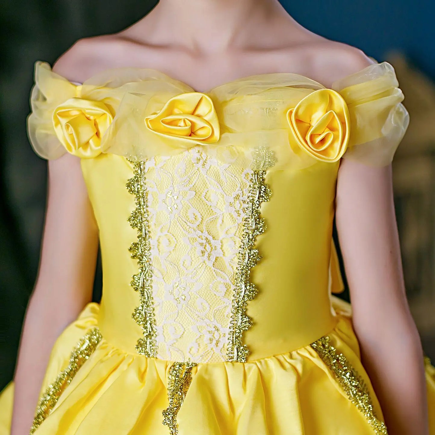 2025 Cosplay Belle Princess Dress Girls Dresses For Beauty and beast Party Clothing Magic stick crown Costume 3-12Y