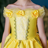 2025 Cosplay Belle Princess Dress Girls Dresses For Beauty and beast Party Clothing Magic stick crown Costume 3-12Y