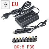 Cargador universal para coche, adaptador de corriente CA/CC, USB, para portátil, ajustable, 120 W, 220 V, 110 V a 12 V, 15 V, 16 V, 18 V, 19 V, 20 V, 22 V y 24 V 