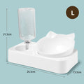 Pet Feeder 2-in-1 Pet Feeding Bowl Dog Cat Automatic Water Dispenser with Removable Stainless Steel Bowls Pet Supplies