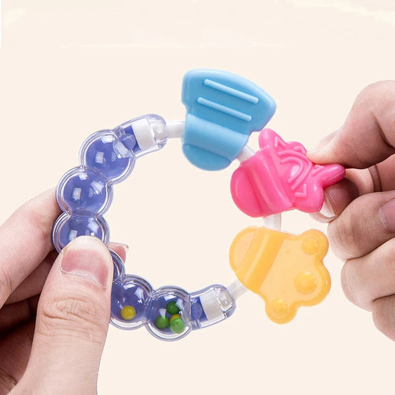 Baby Toys 0 6 Months Rattle Teether Development Games Sensory Toys Soft Silicone Teether Chewable For Newborns Babies 12 Months
