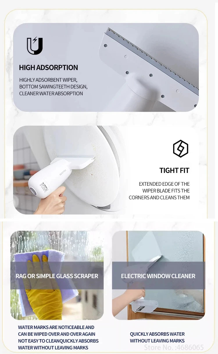Electric Window Cleaner For Home Wireless Glass Cleaning Machine Kitchen Bathroom Cleaning Tools Car Windshield Mirror Wiper