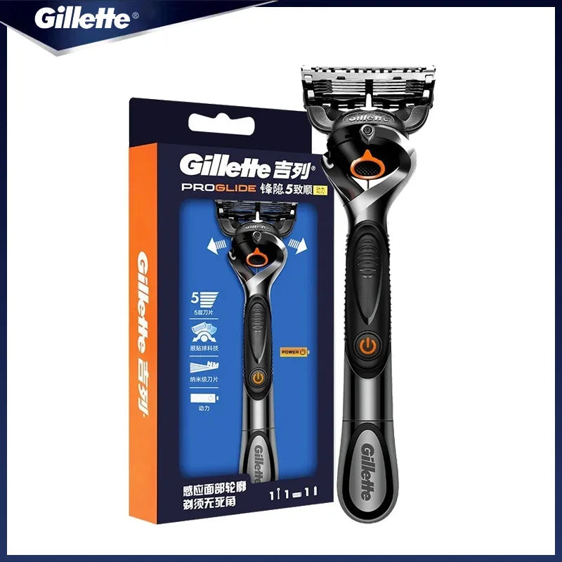 Gillette Fusion ProGlide Power Razor Shaver 5 Layer Blades Male Face Beard Hair Trimmer Men\'s Razor Machine Original