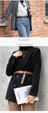 Women's Fashion Pin Buckle Thin Belt Genuine Luxury Soft Belt for Women with Cargo Pants Jeans Windproof PU Leather Belt