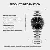 RUIGE Fashion Men's Watch Roman Scale Minimalist Men's Famous Watch Night Glow Waterproof Trendy Watch