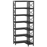 Tribesigns 7-Shelf Corner Bookshelf,Large Modern Corner Bookcase, 7-Tier Tall Corner Shelf Storage Display Rack with Metal Frame