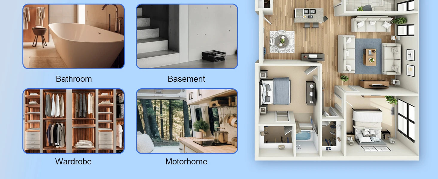 Dehumidifier 20 L, Dehumidifier Cellar Rooms with Digital Display, 24H Timer, Automatic Defrosting, Dry Clothes, Continuous Drai