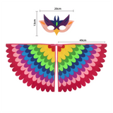 Children Owl Wings Costume Animals Peacock Felt Cloak with Mask for Kids Boys Girls Stage Performance Halloween Party Cape