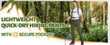 TACVASEN Waterproof Lightweight Hiking Pants Mens Ripstop Quick Dry Cargo Work Pant Outdoor Trekking Hard-wearing Trousers Male