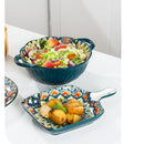 1Pcs Bohemia Retro Ceramic Dinner Plates Sets Food Plate Household Tableware Set Breakfast Plates Salad Soup Bowls Dinnerware